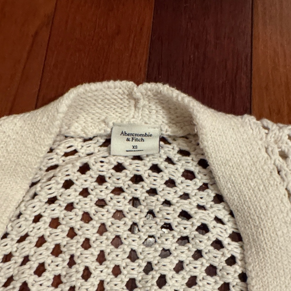Abercrombie & Fitch Cream Open-Knit Cardigan